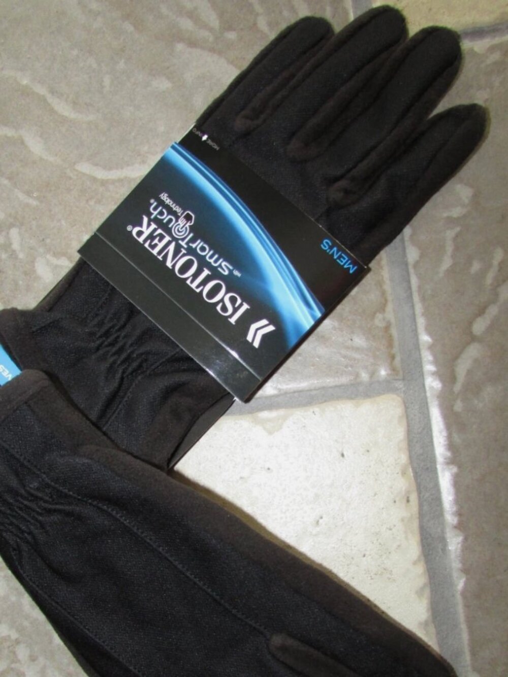 NEW ISOTONER DRIVING GLOVES MENS M #700M1 BLK SMARTOUCH TEXTING